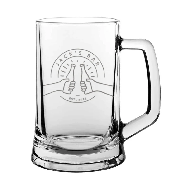 Glass Tankard Personalised with our Gastro Pub design