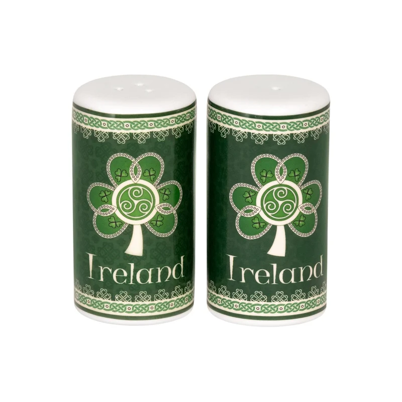Celtic Shamrock Salt & Pepper Shakers