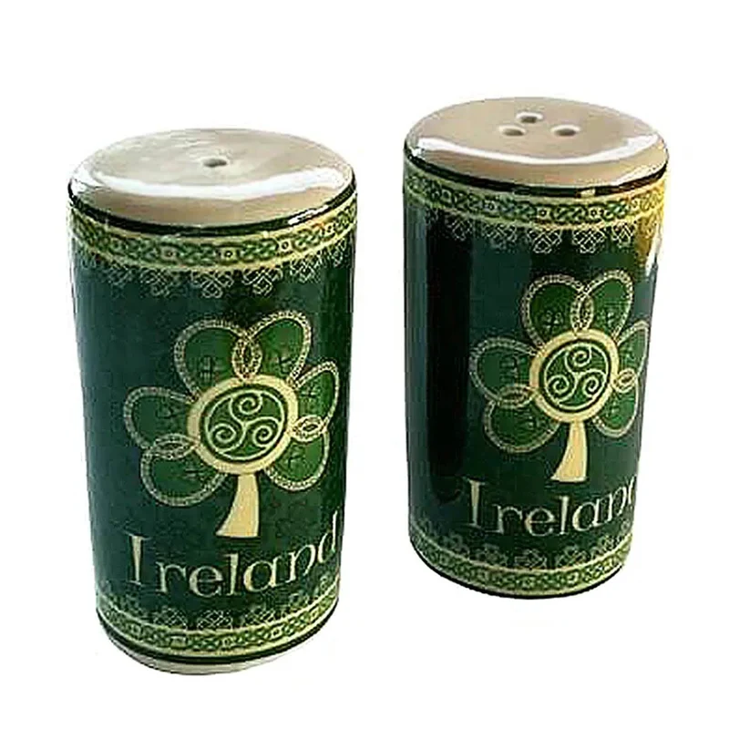 Celtic Shamrock Salt & Pepper Shakers
