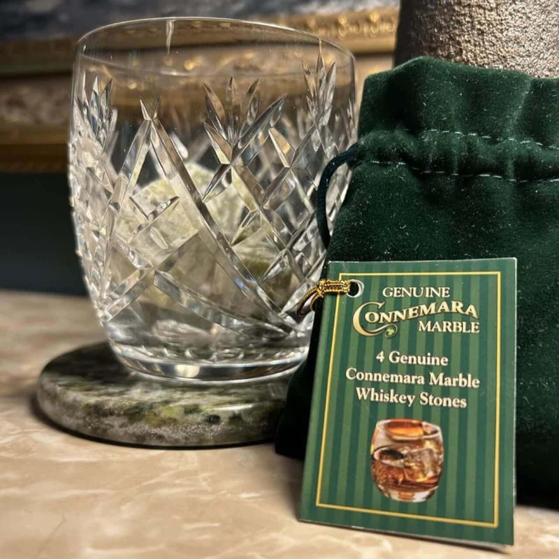 Genuine Connemara Marble Whiskey Stones, Set of 4