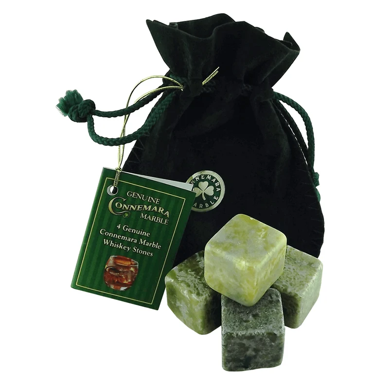 Genuine Connemara Marble Whiskey Stones, Set of 4