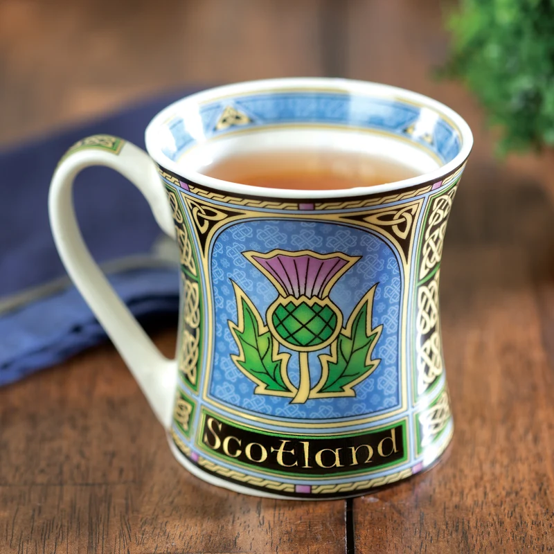 Bone China Scottish Purple Thistle Coffee Mug