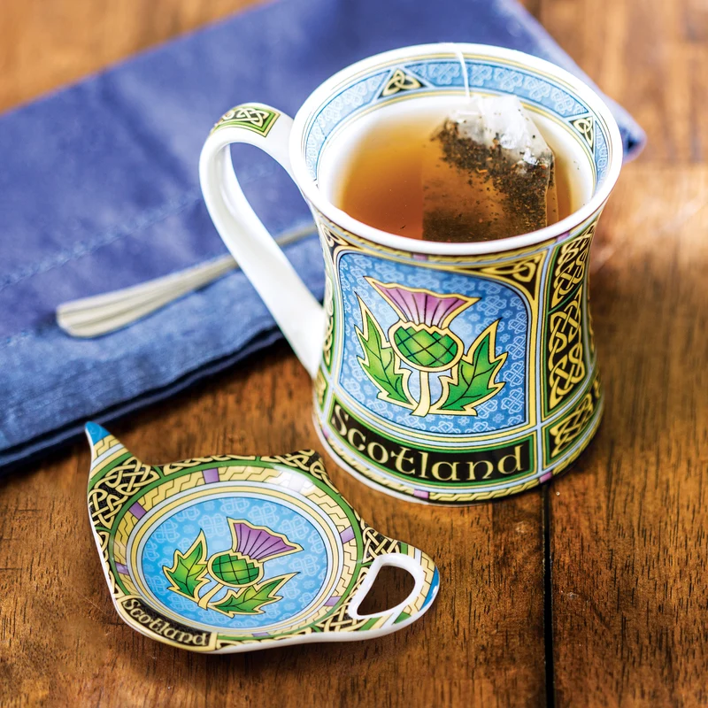 Bone China Scottish Purple Thistle Coffee Mug
