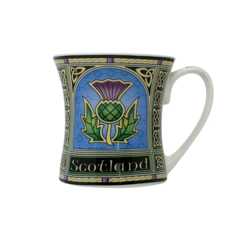 Bone China Scottish Purple Thistle Coffee Mug
