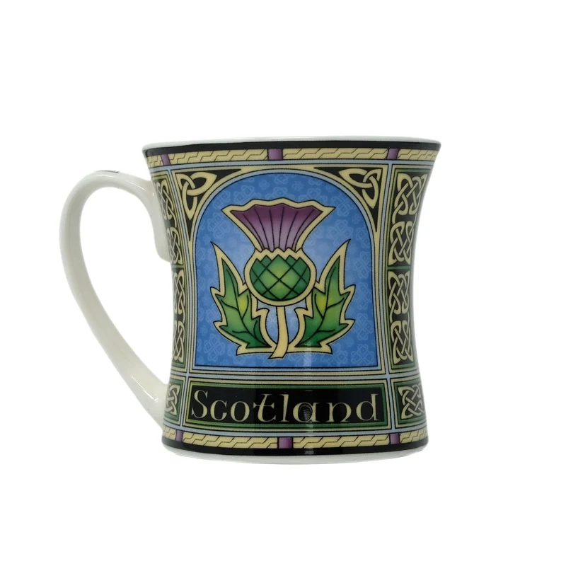 Bone China Scottish Purple Thistle Coffee Mug