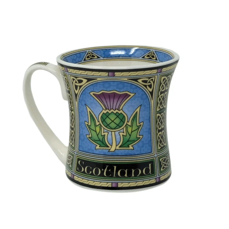Bone China Scottish Purple Thistle Coffee Mug