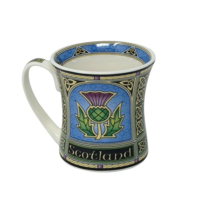 Bone China Scottish Purple Thistle Coffee Mug