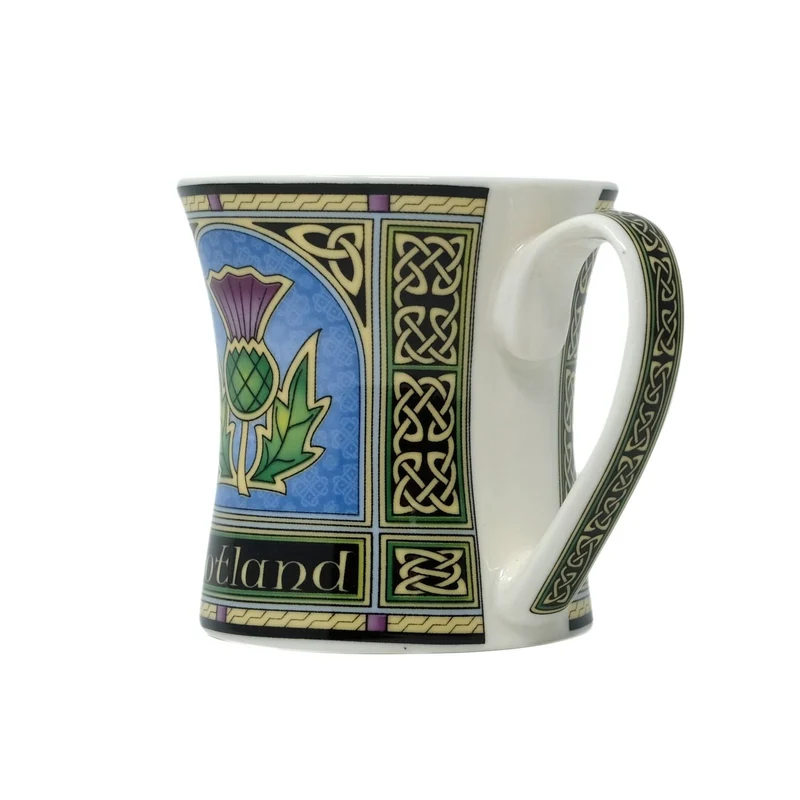 Bone China Scottish Purple Thistle Coffee Mug