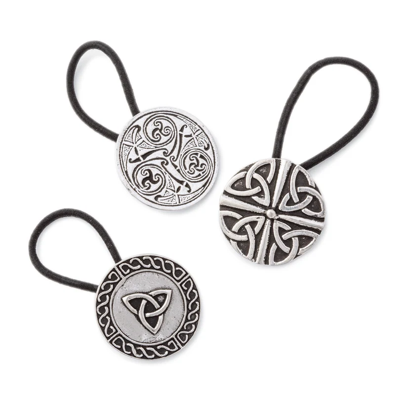 Set of 3 Pewter Trinity Knot Hair Bobbles