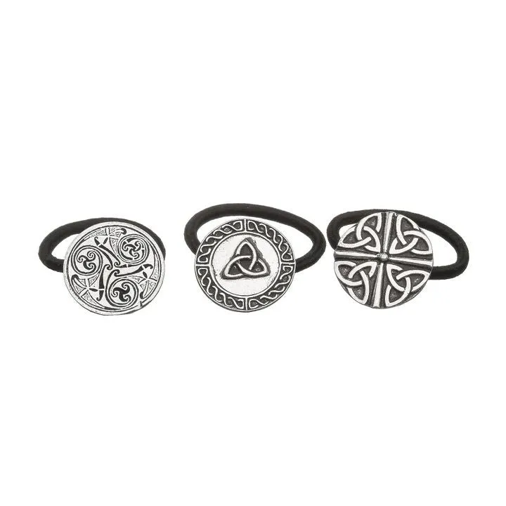 Set of 3 Pewter Trinity Knot Hair Bobbles