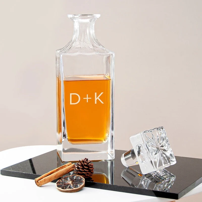 Personalised Classic Initials Square Decanter