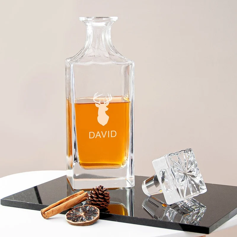 Personalised Timeless Stag Square Decanter