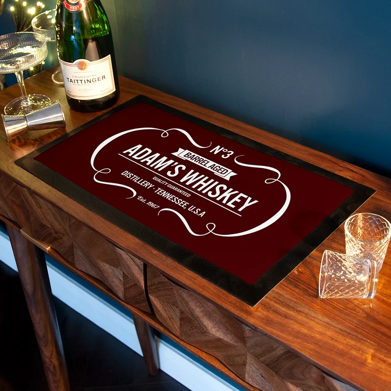 Personalised Vintage Whiskey Bar Mat
