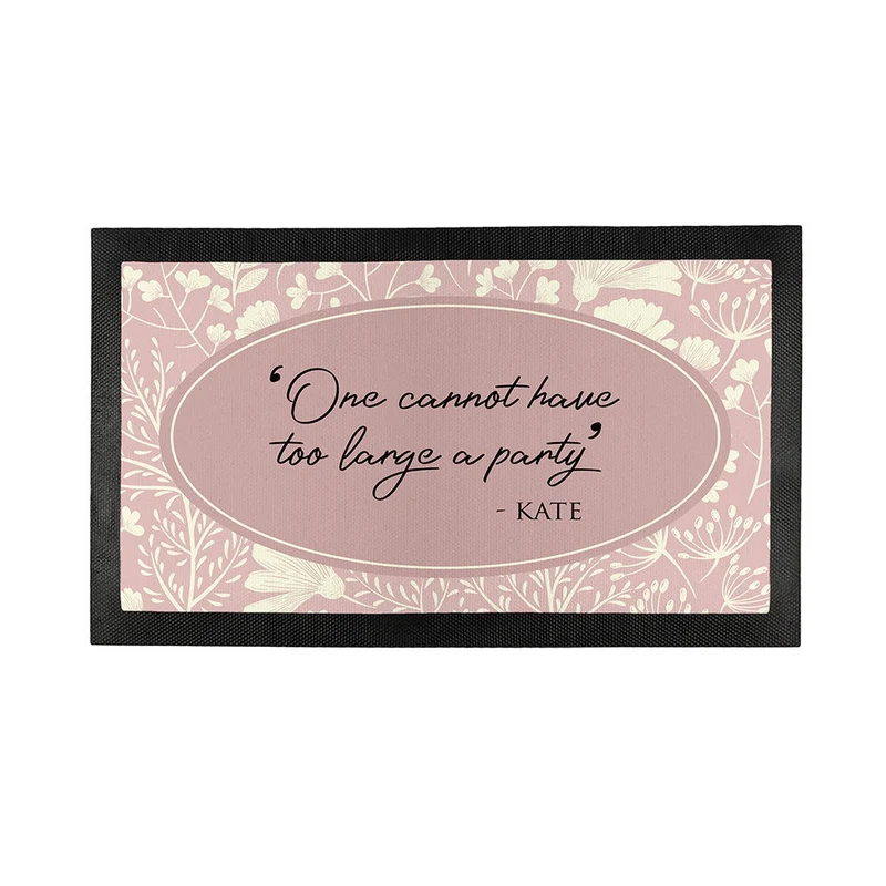 Personalised Classic Floral Quote Bar Mat
