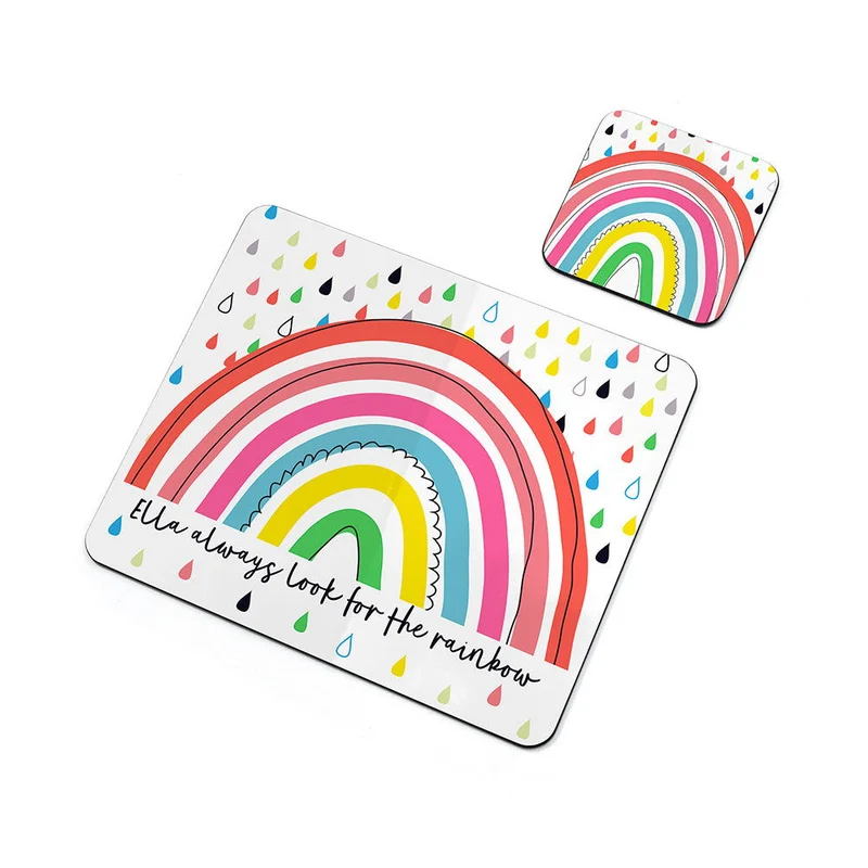 Personalised Children's Rainbow Placemat Set