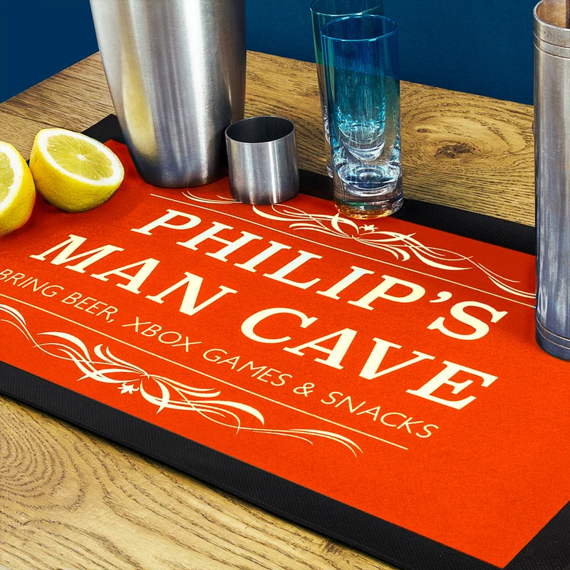 Personalised Gentlemen's Man Cave Bar Mat