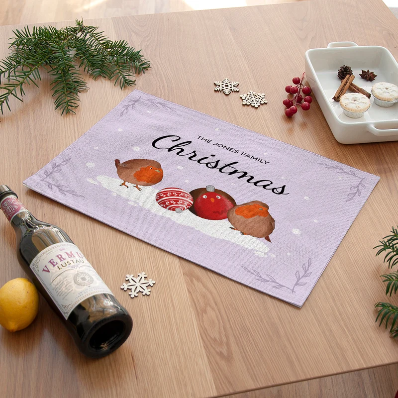 Personalised Robin Baubles Placemat
