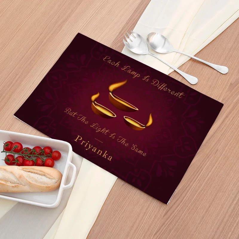 Personalised Diwali Lamp Placemat