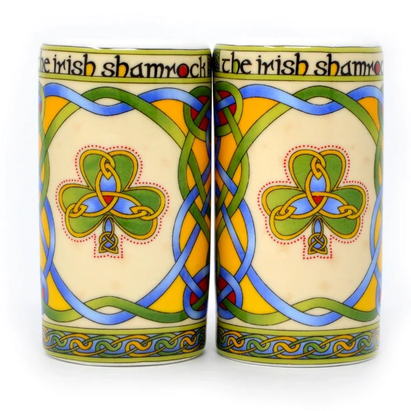 Irish Salt & Pepper Set with Shamrocks