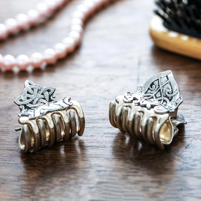 Pewter Celtic Hair Clip Set