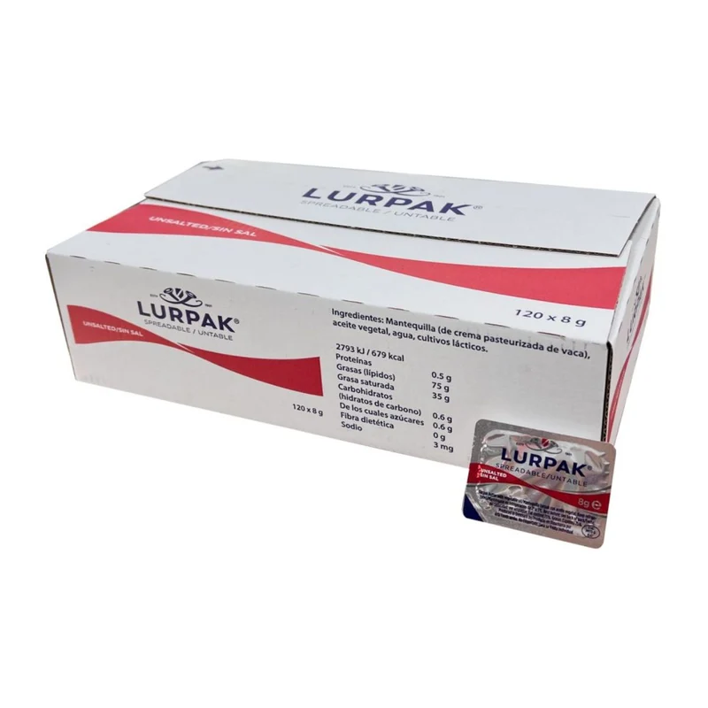 Lurpak Unsalted Butter Portions - 6 X 120 X 8G | 720 Individual Portions