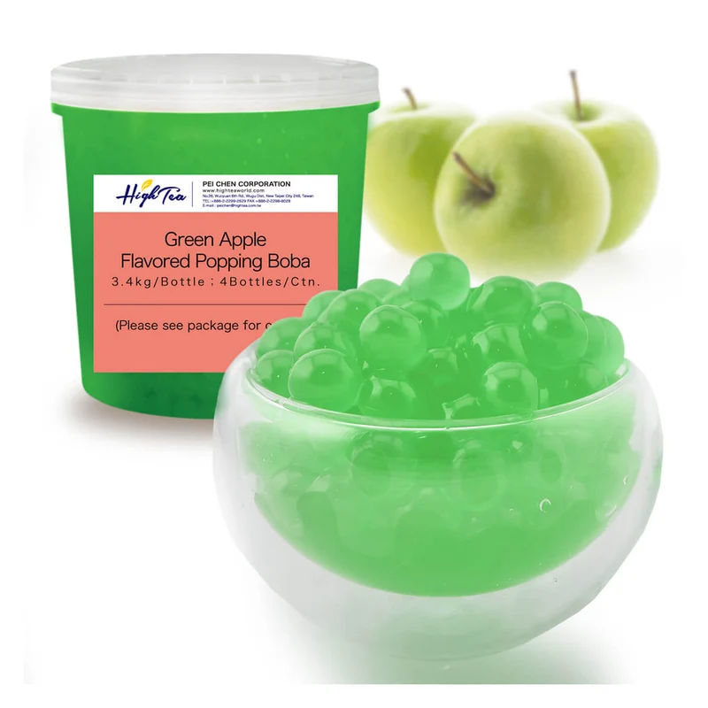 High Tea Green Apple Popping Boba for Bubble Tea, Taiwan - 3.4KG