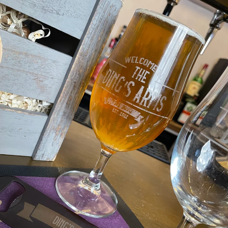 Set of Two Personalised Vintage Pub Design Beer Glasses