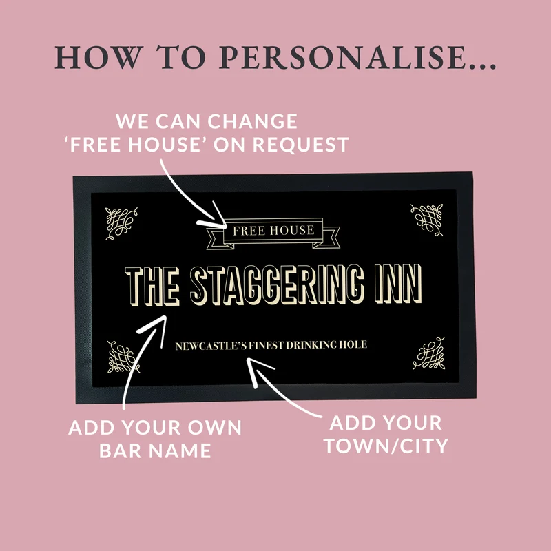 Personalised Bar Accessories with County Pub Design