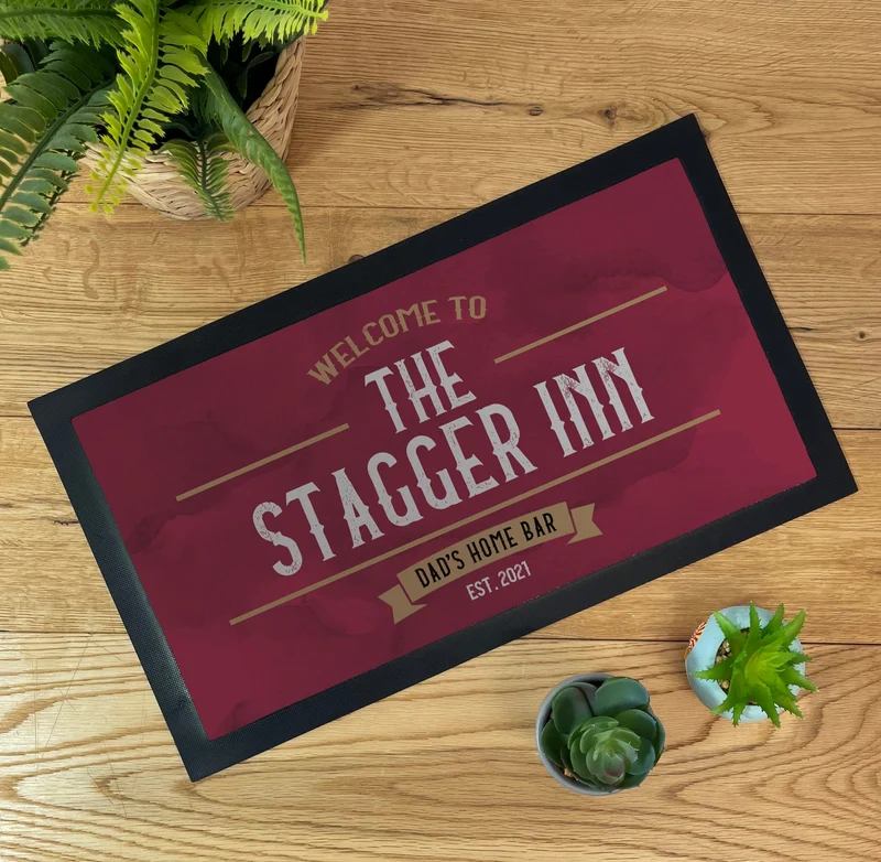 Vintage Pub Bar Sign and Personalised Home Bar Set