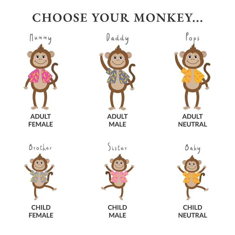 Cheeky Monkey Personalised Family Mugs and Coasters