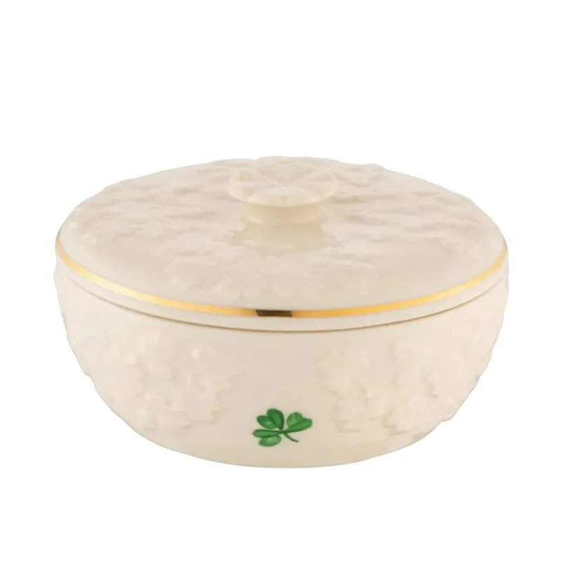 Belleek Field of Shamrocks Trinket Box