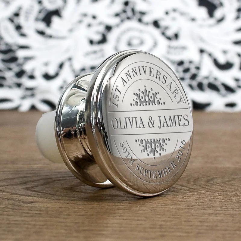Personalised Happy Anniversary Bottle Stopper