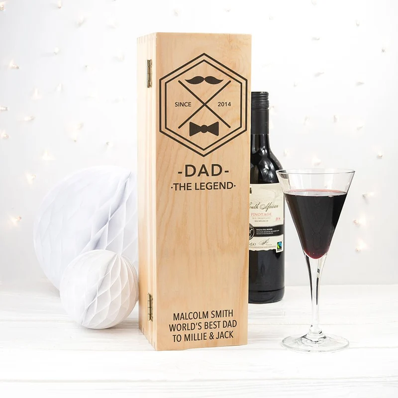 Personalised Legend Dad's Wine Box
