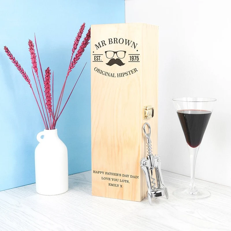 Personalised Original Hipster's Wine Box