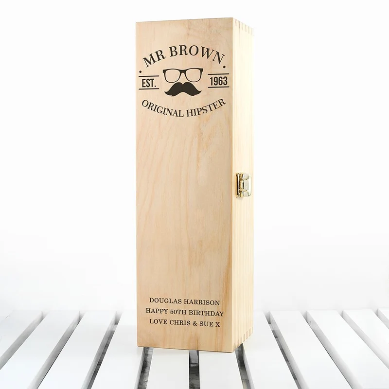Personalised Original Hipster's Wine Box