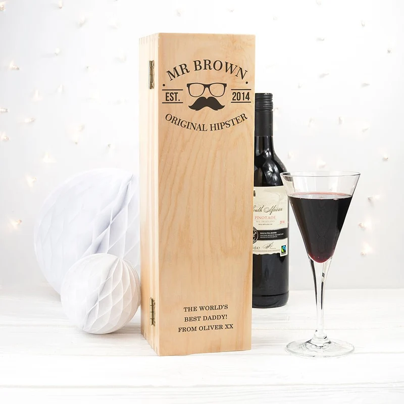 Personalised Original Hipster's Wine Box