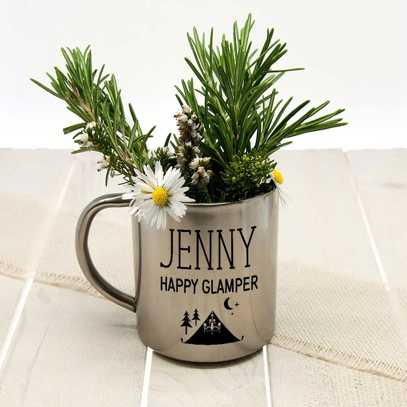 Personalised Happy Glamper Outdoor Mug