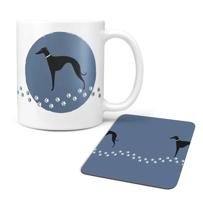Personalised Whippet Mug & Coaster Dog Gift Set