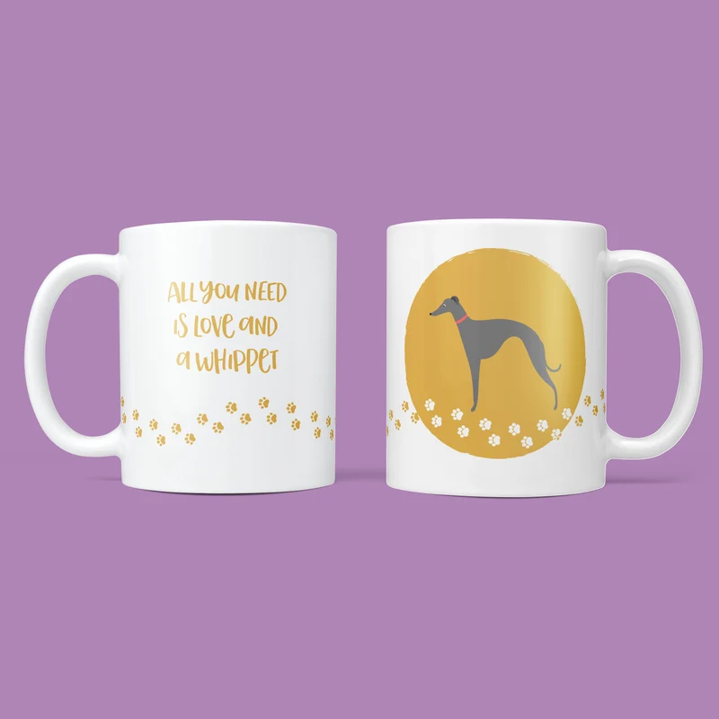 Personalised Whippet Mug & Coaster Dog Gift Set