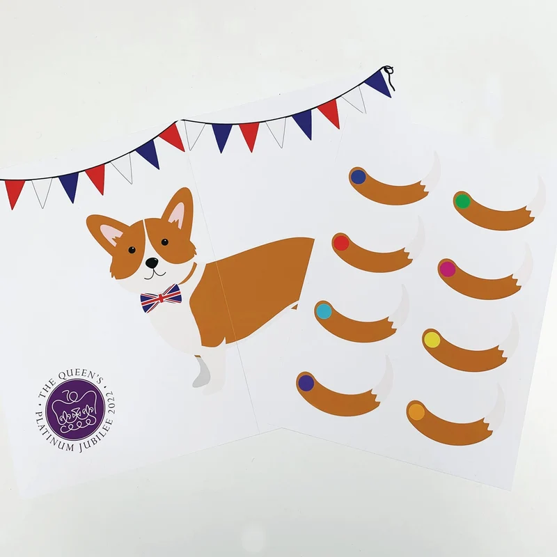 Pin The Tail on The Corgi - Jubilee Game FREE
