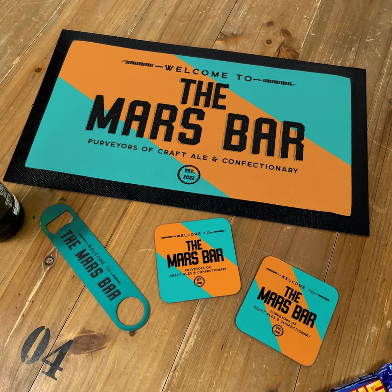 Complete Craft Ale -Customised Bar Set - Bar Mat, Coasters & Bottle Opener