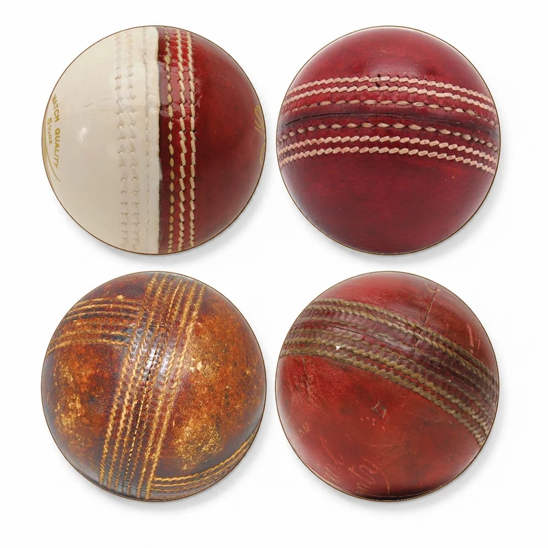 Vintage Cricket Ball Coasters – Set of 4