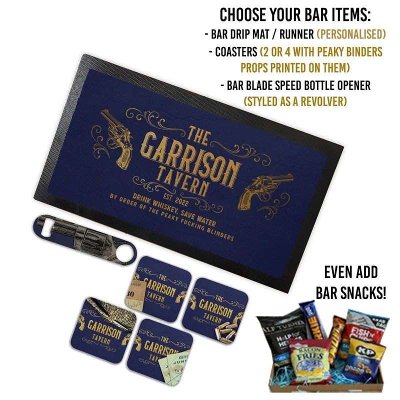 Garrison Tavern Peaky Blinders Themed Bar Mat Set