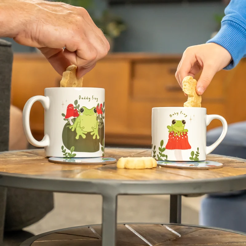 Family Frog Mugs & Coasters - Personalised Spring New Home Gift
