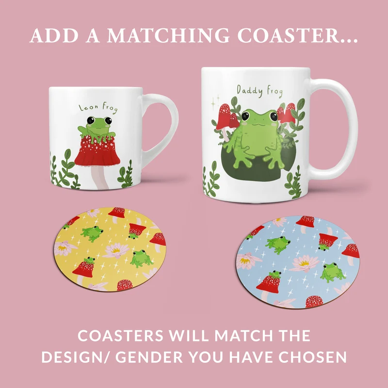 Family Frog Mugs & Coasters - Personalised Spring New Home Gift
