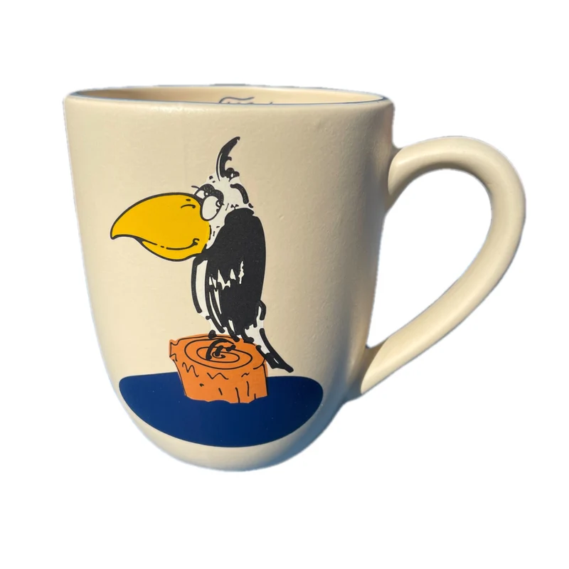 Große Tasse, Keramik, „Rabe“ mit Wunschnamen - Jeder Name ist möglich!