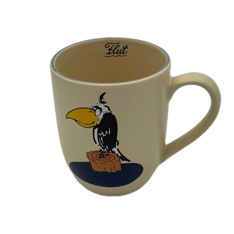 Große Tasse, Keramik, „Rabe“ mit Wunschnamen - Jeder Name ist möglich!