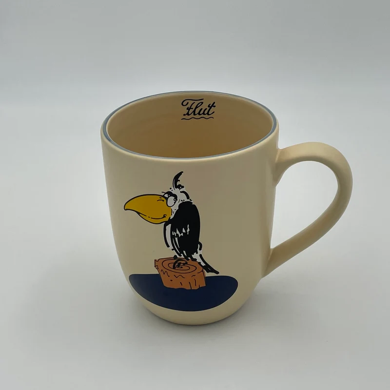 Große Tasse, Keramik, „Rabe“ mit Wunschnamen - Jeder Name ist möglich!