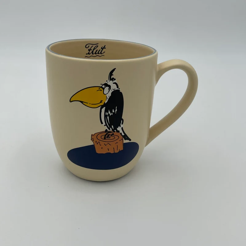 Große Tasse, Keramik, „Rabe“ mit Wunschnamen - Jeder Name ist möglich!