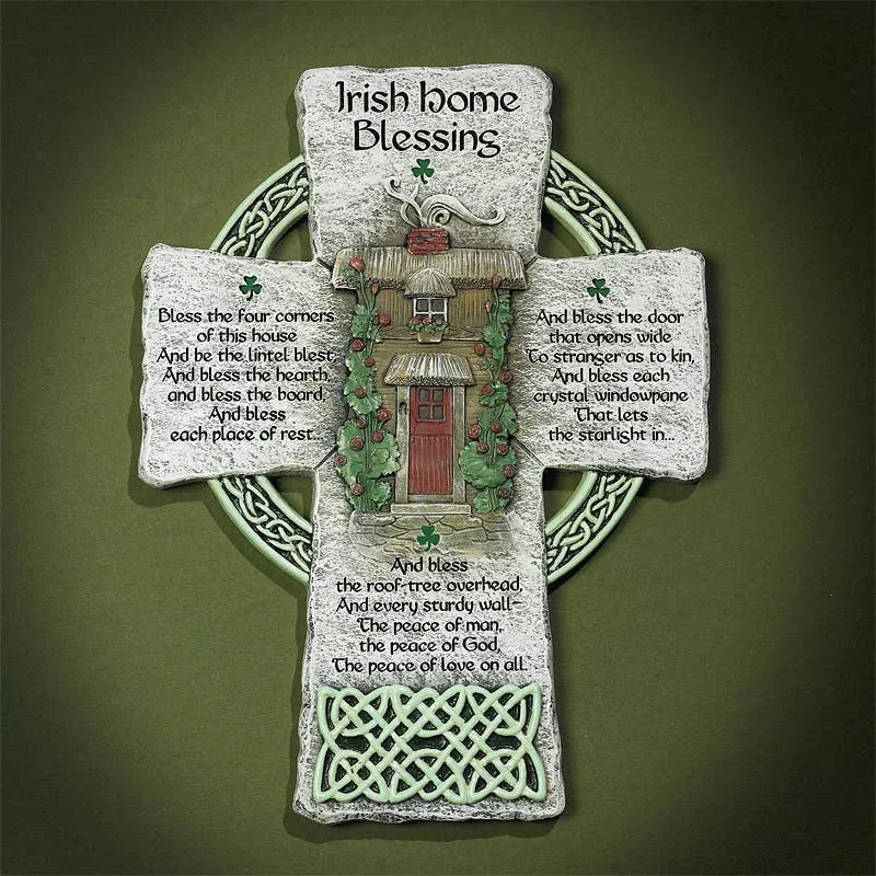 Irish Home Blessing Wall Cross Plaque